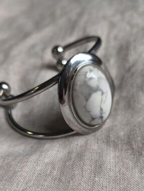 Discontinued Yadira Howlite Cuff Evil Pawn Jewelry Stainless Steel